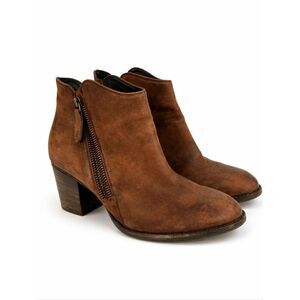 Paul Green Brown Leather Zip Up Women's Ankle Boots.
